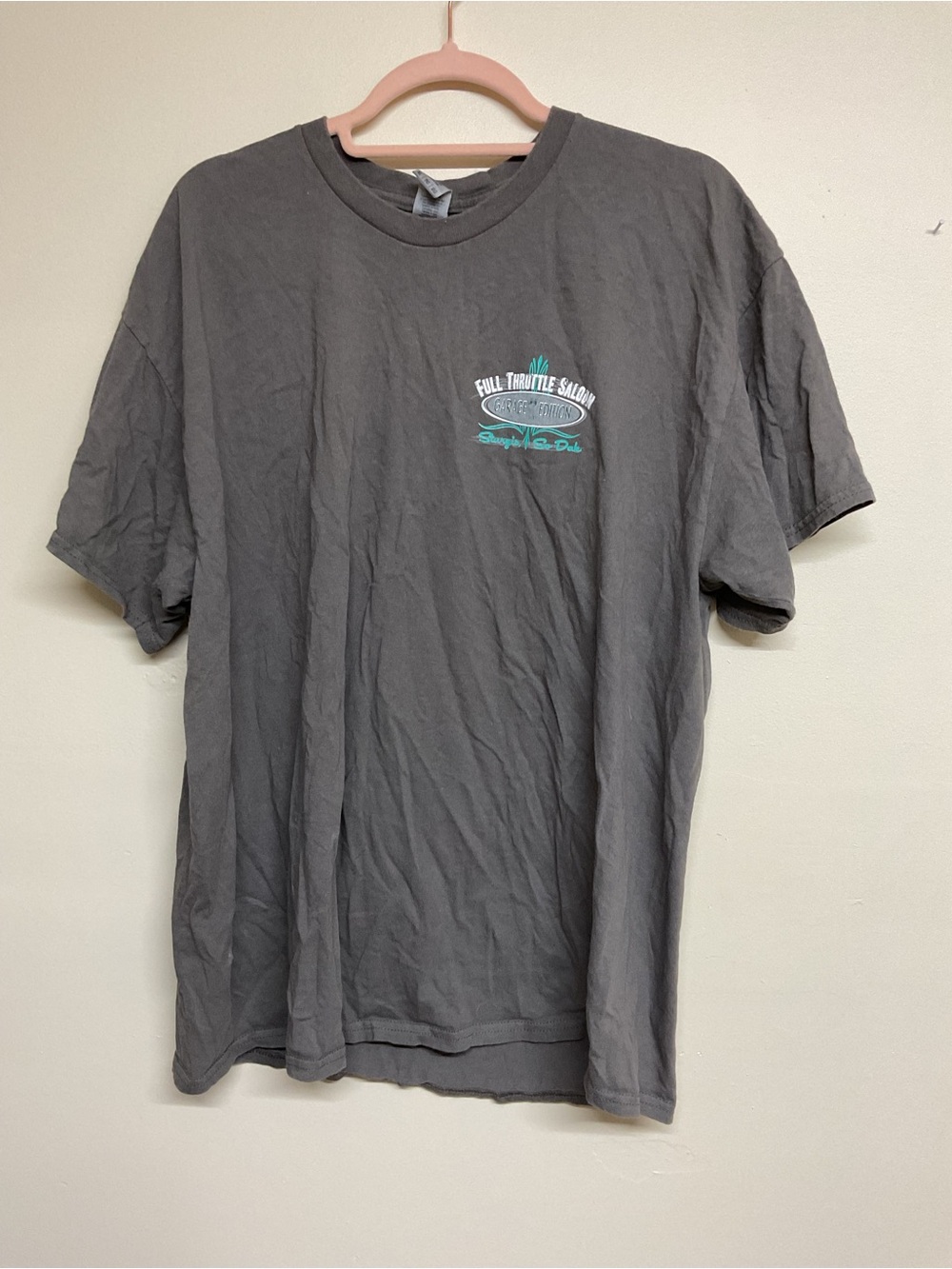 Gildan Charcoal Short-Sleeve Full Throttle Tee with Teal Logo